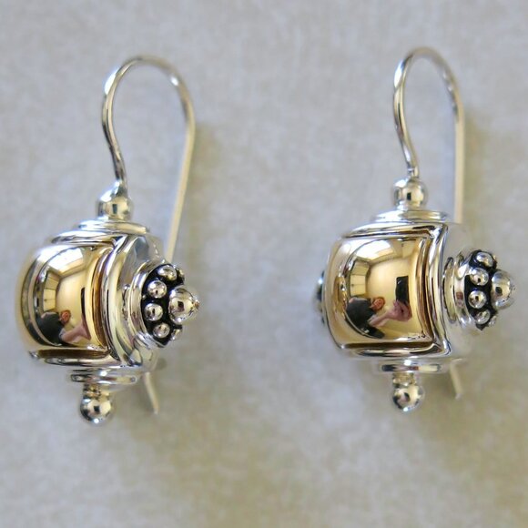 Joseph Esposito ESPO Sterling Signatures 14KT Gold + Silver Dangle Earrings - Picture 8 of 16